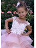Mauve Lace Tulle Cupcake Skirt Long Flower Girl Dress